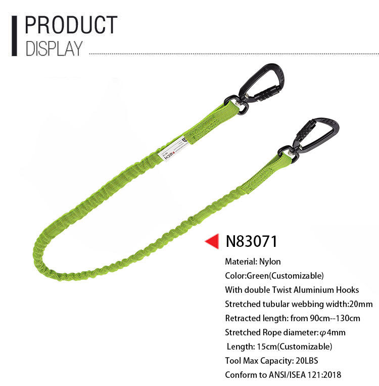 N83071 Nylon Tool Tether with Double Twist Aluminium Hooks