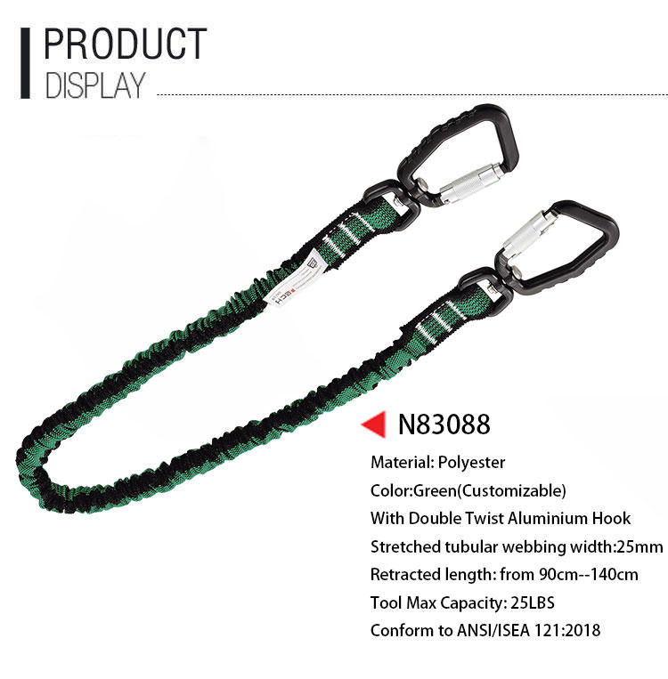 N83088 Top-Quality Tool Tether with Double Twist Carabiners
