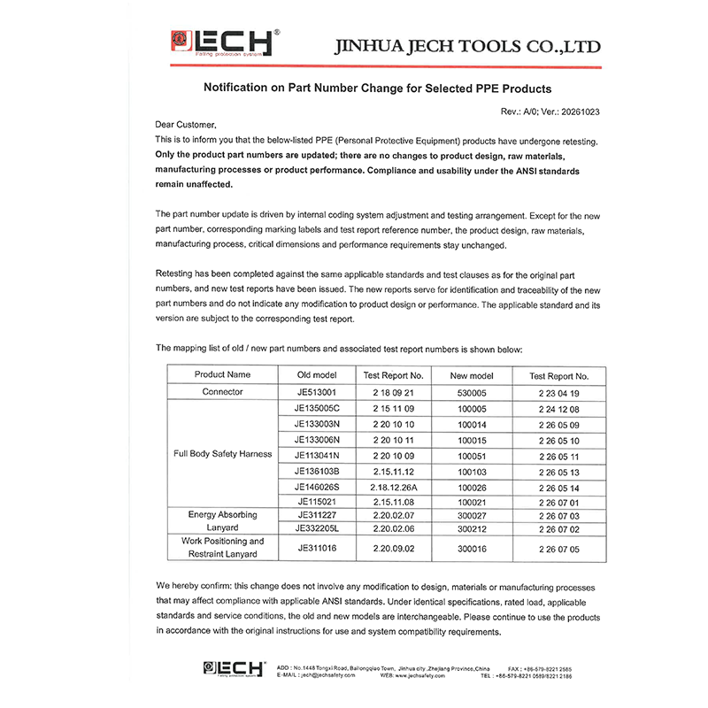 Notification on Part Number Change for Selected PPE Products-A0
